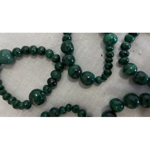 267 - FIVE MALACHITE BRACELETS