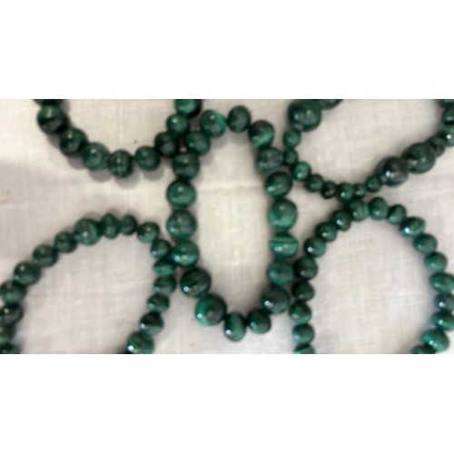 266 - FIVE MALACHITE BRACELETS