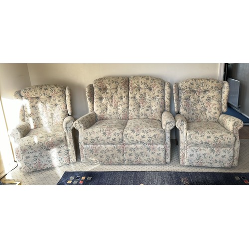 425 - PARKER KNOLL 2 + 1 + 1 RECLINING SOFA SET