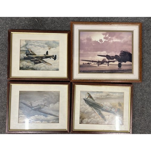 386 - FOUR FRAMED BATTLE OF BRITON AIRCRAFT