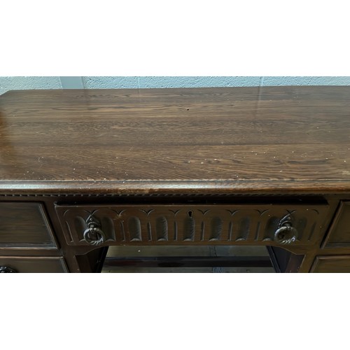 357 - OAK DESK / DRESSING TABLE