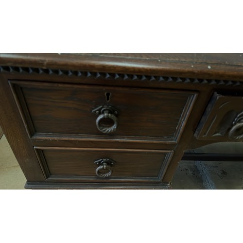 357 - OAK DESK / DRESSING TABLE