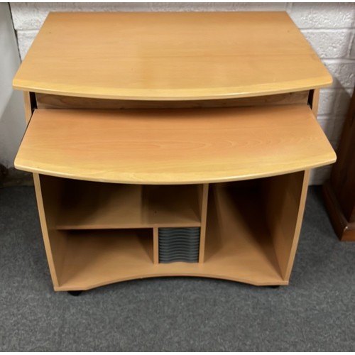 573 - BEECH EFFECT OFFICE DESK