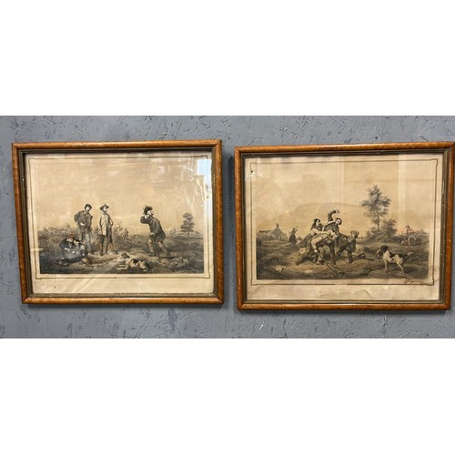 566 - TWO FRAMED PAR GRENIER PRINTS / LE GARDE CHAMPETRE