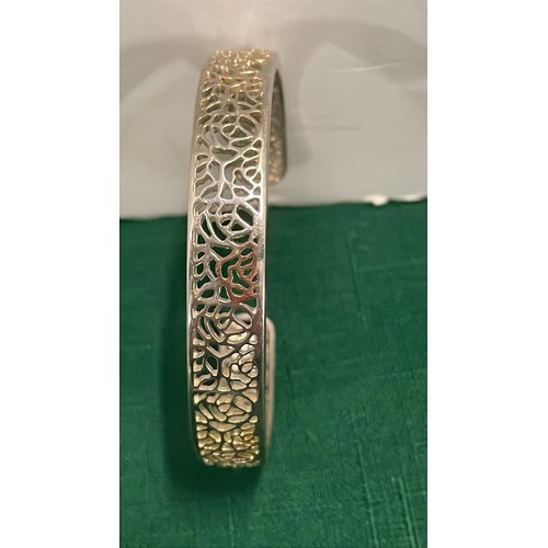 91 - SILVER AND GOLD BANGLE