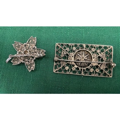 102 - TWO 925 SILVER BROOCHES