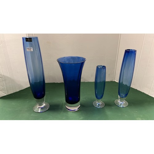 70 - FOUR BLUE GLASS DARTINGTON WARES