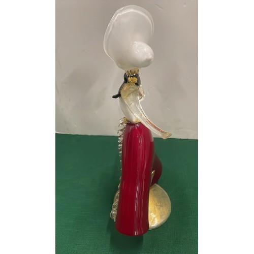 11 - TALL GLASS CRINOLINE LADY FIGURE IN RED DRESS