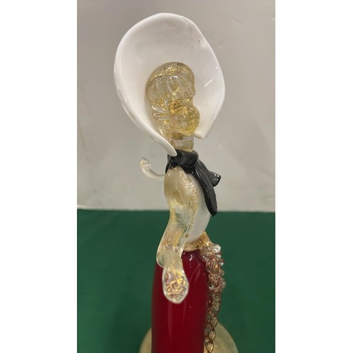 11 - TALL GLASS CRINOLINE LADY FIGURE IN RED DRESS