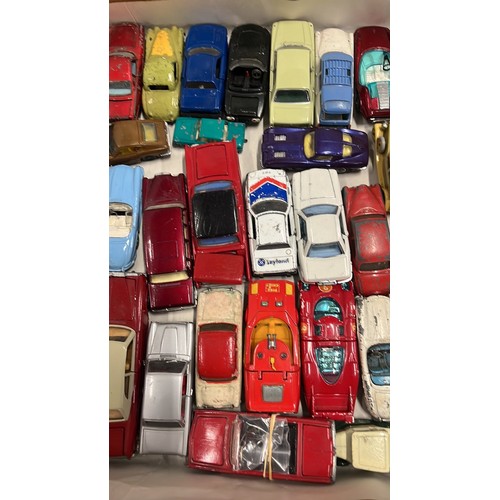 41A - LARGE COLLECTION OF DINKY - CORGI PLAY WORN DIE CAST VEHICLES MIXED CONDITION