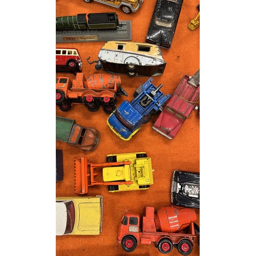 46A - LARGE COLLECTION OF DINKY - CORGI PLAY WORN DIE CAST VEHICLES MIXED CONDITION