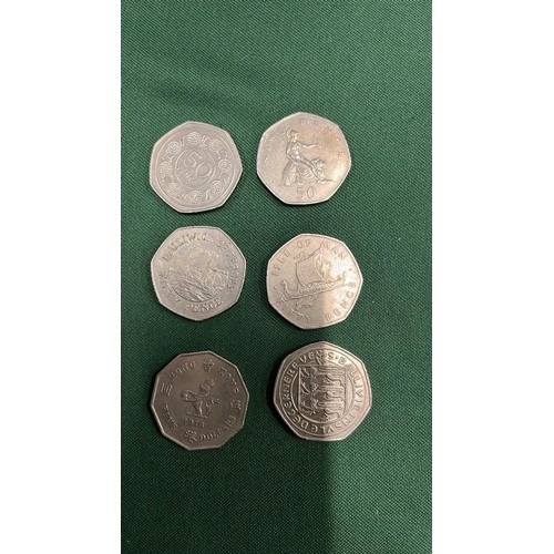 5 - ELIZABETH 50p COINS