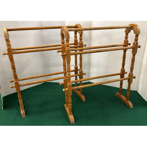 65 - TWO PINE TOWEL RAILS