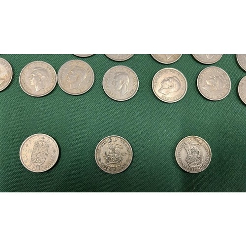 4 - QTY OF ONE SHILLINGS MIXED HEADS