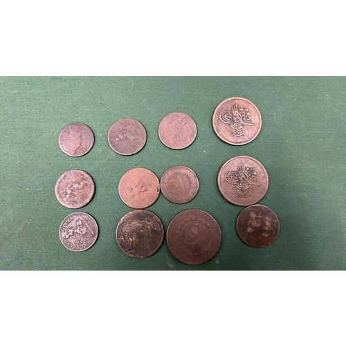 12 - 12 X MIXED COPPER COINS