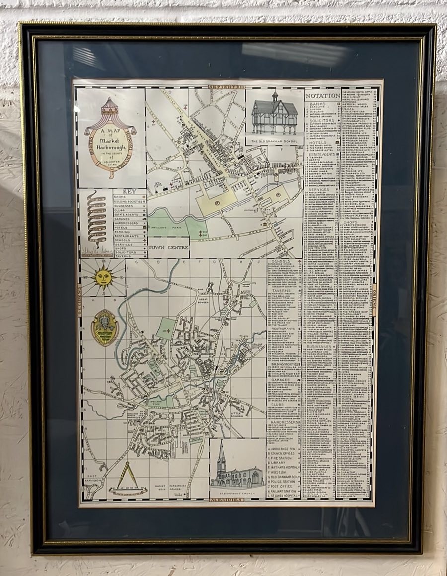 FRAMED MARKET HARBOROUGH MAP