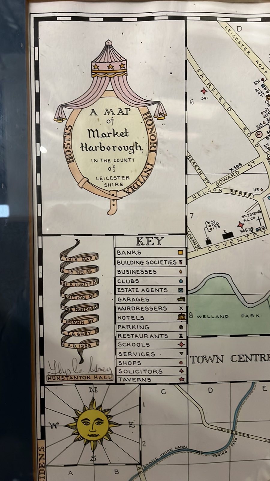 FRAMED MARKET HARBOROUGH MAP