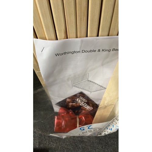 97 - WORTHINGTON DOUBLE METAL BED FRAME WITH MATTRESS