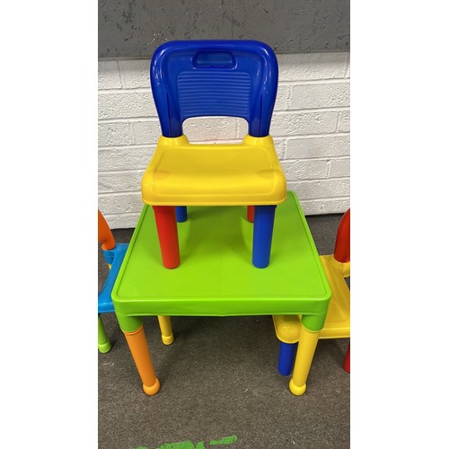 213 - COLOURED CHILDS TABLE SET