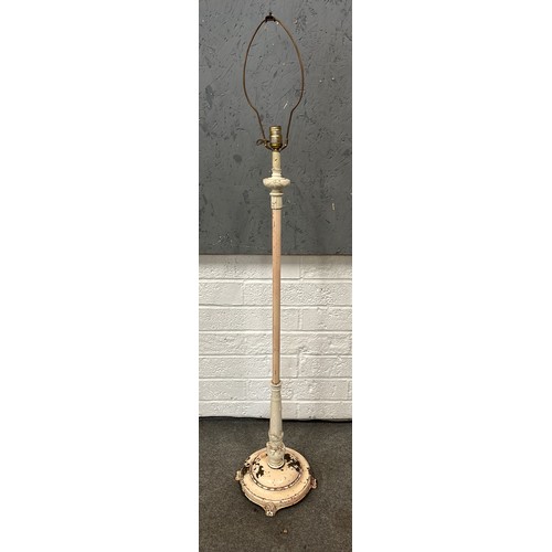 221 - EDWARDIAN METAL STANDARD LAMP