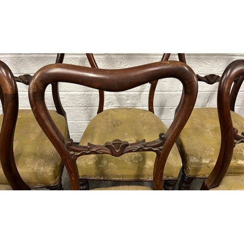 193 - SIX VICTORIAN MAHOGANY FRAMED DINNING CHAIRS
