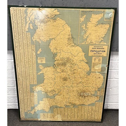 228 - LARGE 1966 UK POPULATION MAP