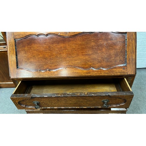 190 - 1920s OAK BUREAU BOOKCASE
