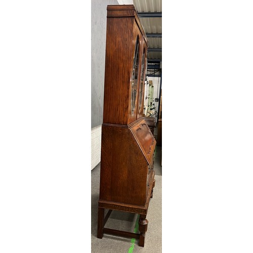 190 - 1920s OAK BUREAU BOOKCASE