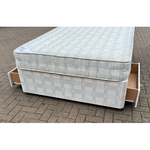 564 - DOUBLE DIVAN BED SET WITH TWO DRAWER STORAGE PLUS HEADBOARD
