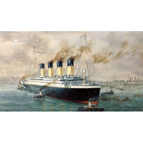 104 - LARGE FRAMED TITANIC PRINT