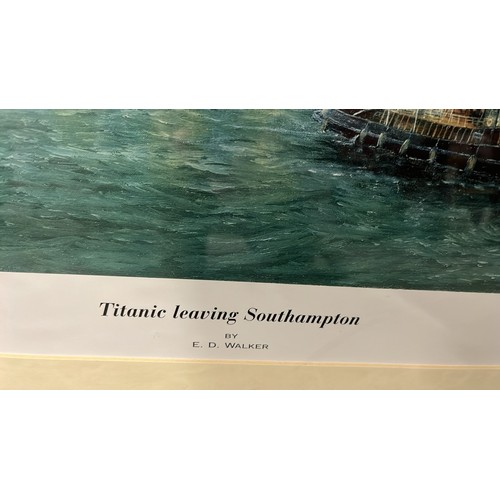104 - LARGE FRAMED TITANIC PRINT