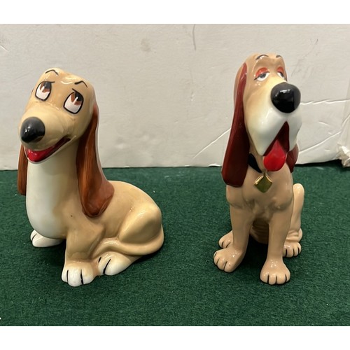 112 - WADE PORCELAIN WALT DISNEY LADY AND THE TRAMP FIGURES