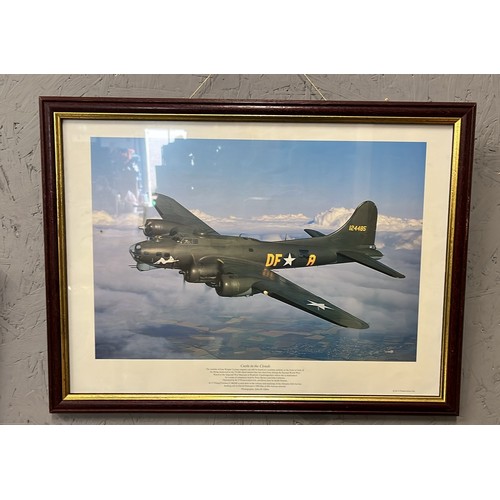 94 - 2 X FRAMED WWII USAF B17 FLYING FORTRESS THE MEMPHIS BELL PRINTS
