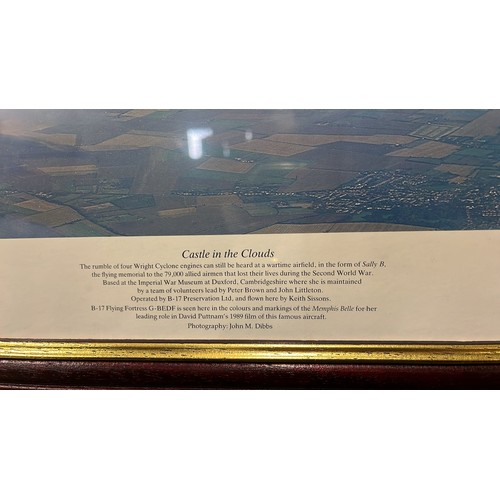 94 - 2 X FRAMED WWII USAF B17 FLYING FORTRESS THE MEMPHIS BELL PRINTS