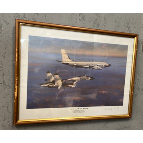 95 - FRAMED PRINTS OF THE RED ARROWS , SU-27 & USAF BOEING RC-135 ELINT