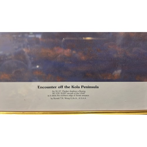 95 - FRAMED PRINTS OF THE RED ARROWS , SU-27 & USAF BOEING RC-135 ELINT