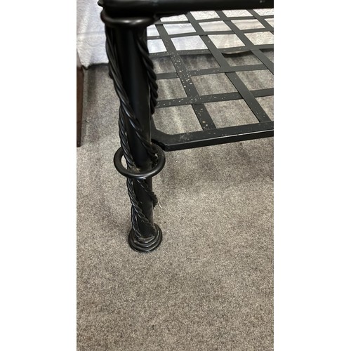 91 - LARGE METAL AND GLASS COFFEE TABLE