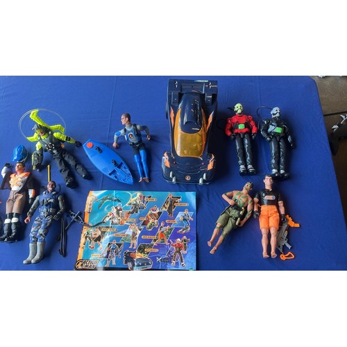 85 - ACTION MAN TEAM OF TEN WITH THERE MODES OF TRANSPORT