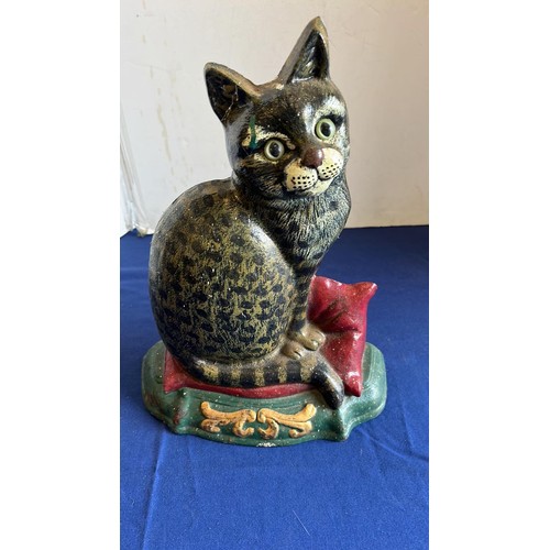 56 - LARGE CAST METAL CAT DOOR STOP...