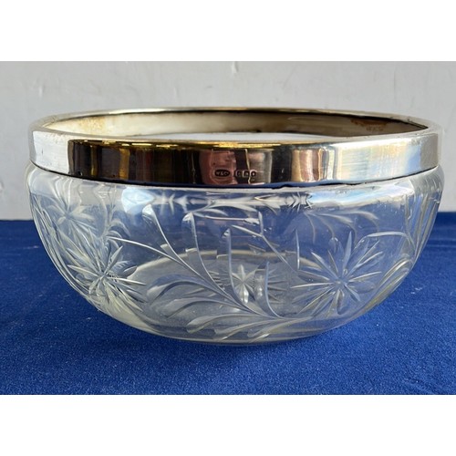 50 - HALLMARK SILVER RIM FRUIT BOWL...