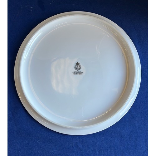 46 - ROYAL WORCESTER FRUIT BASKET CAKE PLATE PLUS AN ITALIAN SALAD BOWL SET...