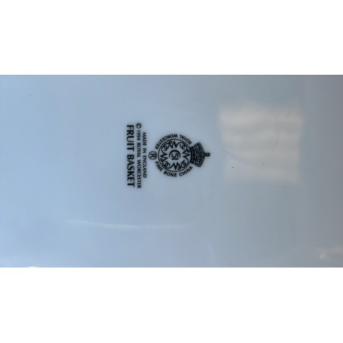 46 - ROYAL WORCESTER FRUIT BASKET CAKE PLATE PLUS AN ITALIAN SALAD BOWL SET...