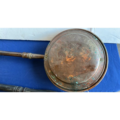 44 - 2 X COPPER BED WARMERS...