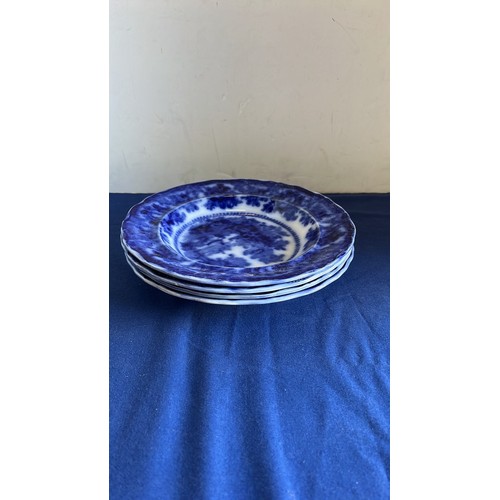 43 - 4 X EDWARDIAN BLUE TABLE PLATES...