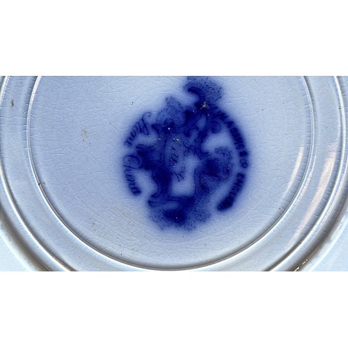 43 - 4 X EDWARDIAN BLUE TABLE PLATES...