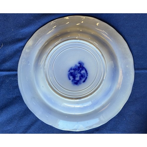 43 - 4 X EDWARDIAN BLUE TABLE PLATES...