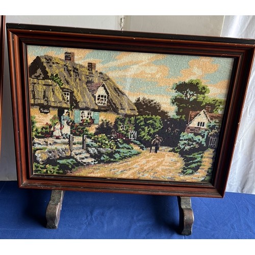 38 - LARGE SCREEN AND WALL FRAMED TAPESTRY ART WORK...