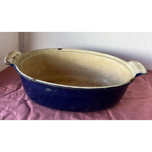 18 - AGA CAST METAL COOK WARE IN BLUE...