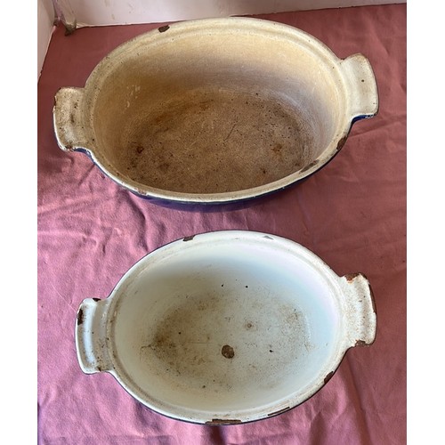 18 - AGA CAST METAL COOK WARE IN BLUE...