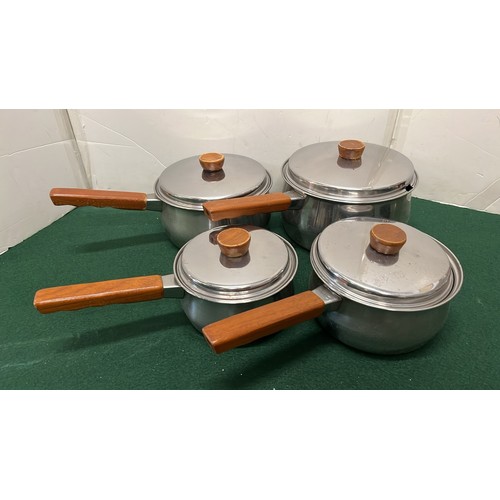 13 - 4 X RETRO COOK WARE SAUCEPANS...